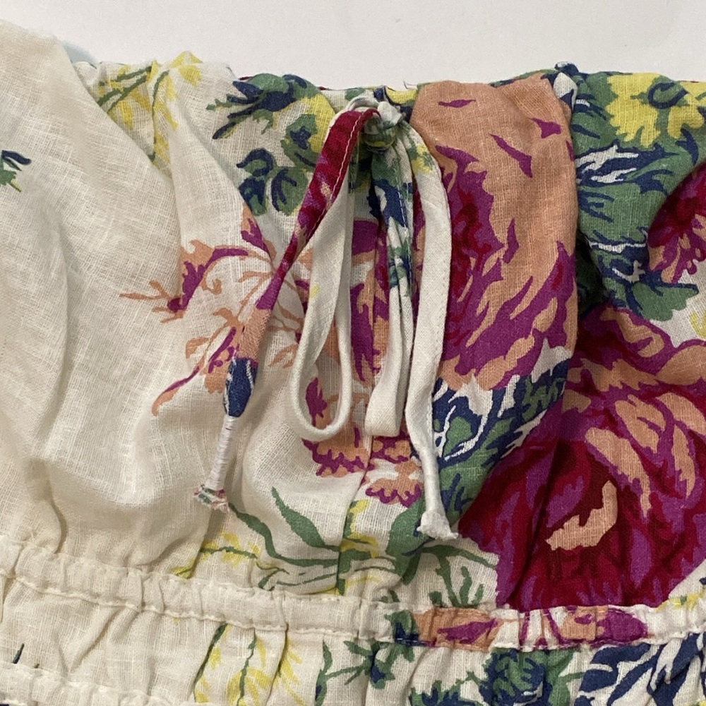 Anthropologie Somerset Strapless Floral Blouse XL - Picture 5 of 8